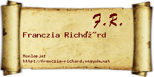 Franczia Richárd névjegykártya